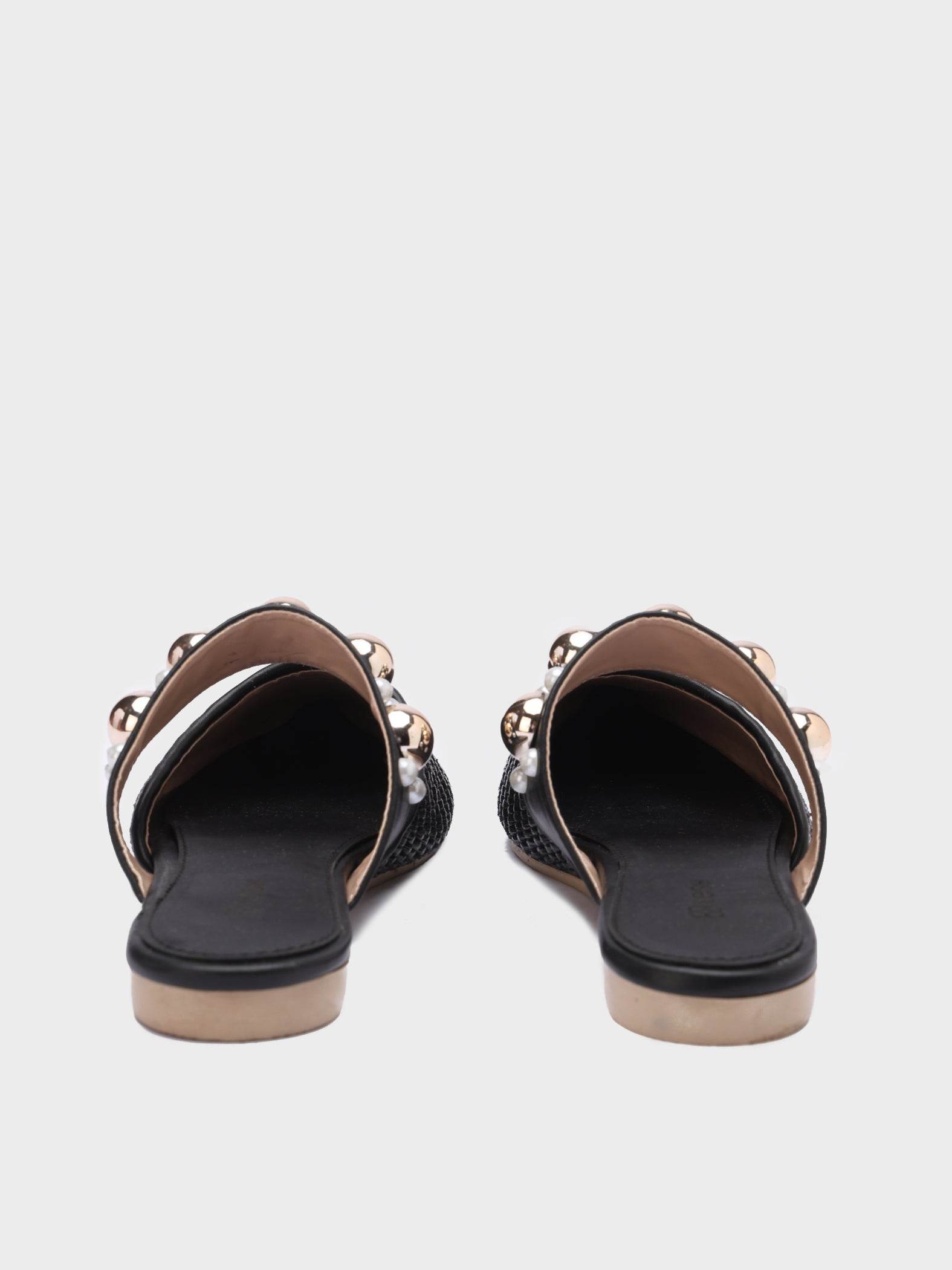 Studs & Pearls Pointed-Toe Mules - Lesh