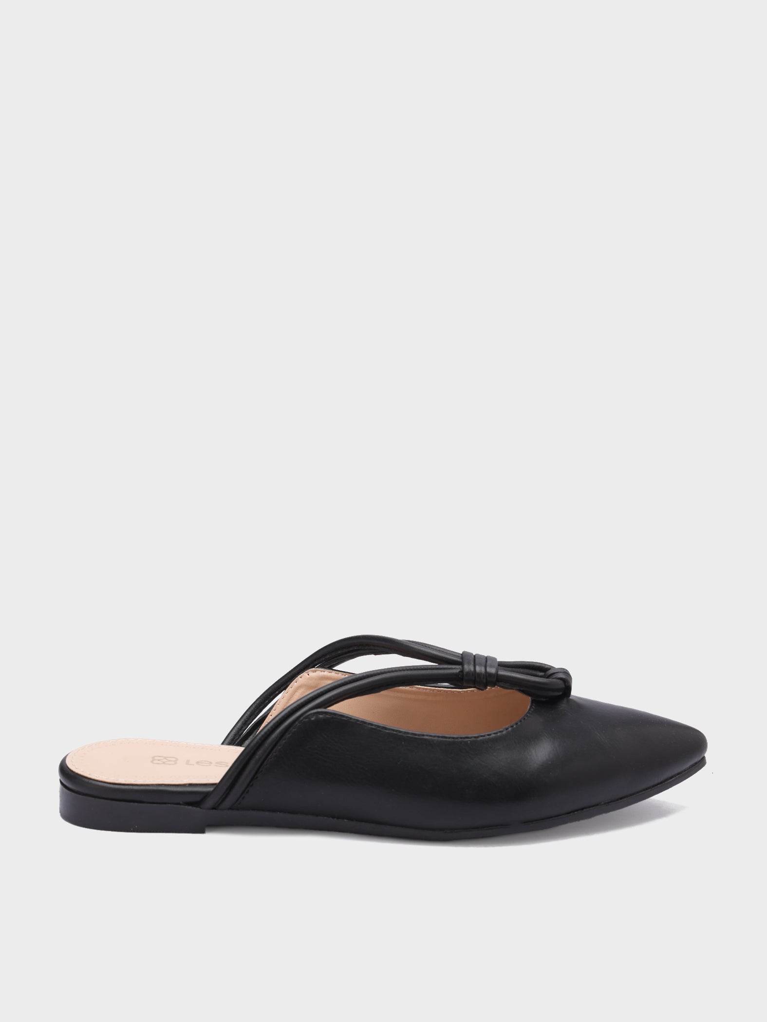 Looped-Strap Metallic Pointed-Toe Mules - Lesh