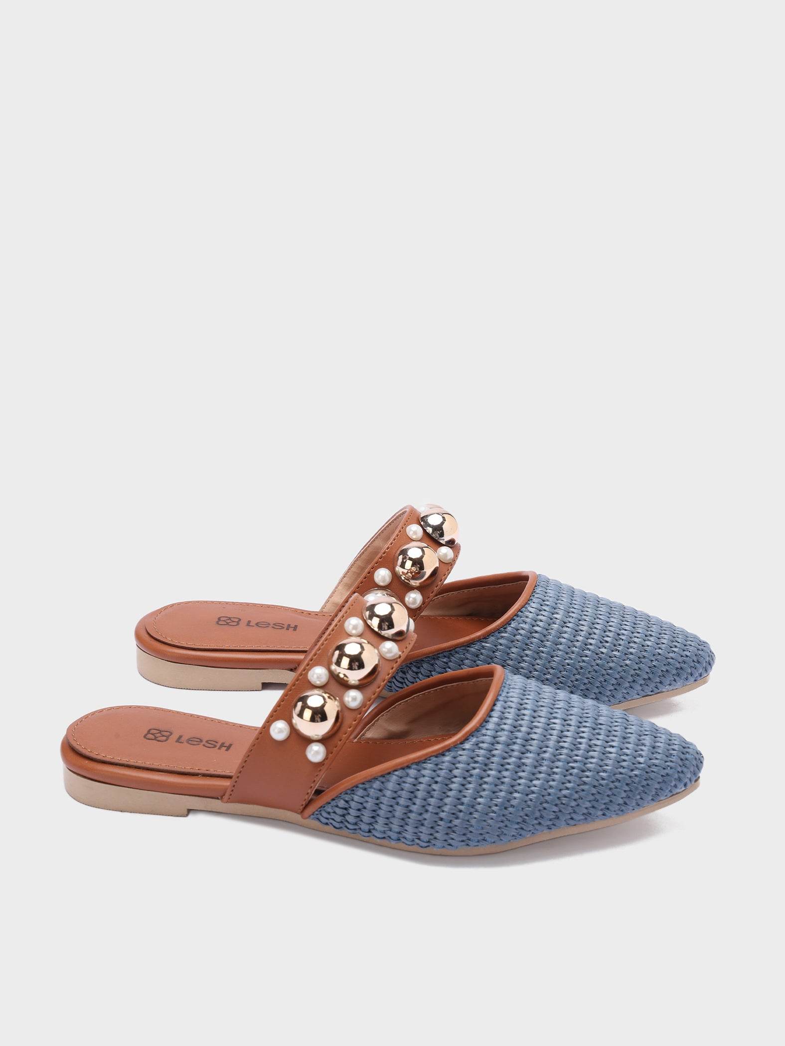 Studs & Pearls Pointed-Toe Mules - Lesh