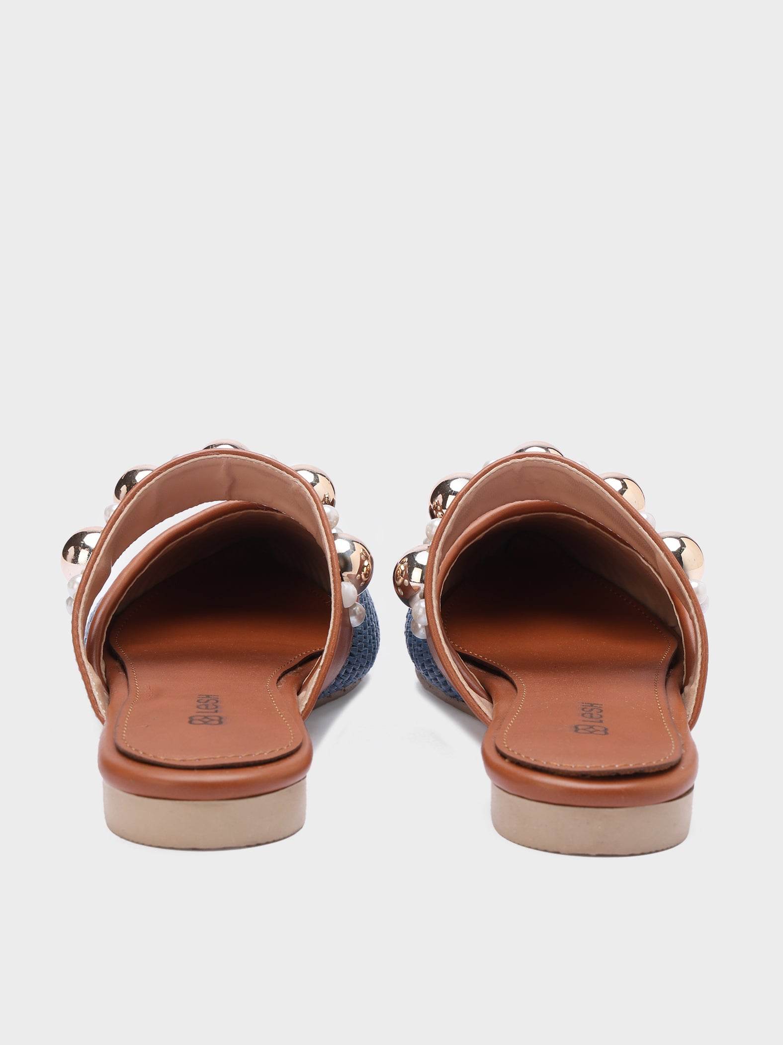 Studs & Pearls Pointed-Toe Mules - Lesh