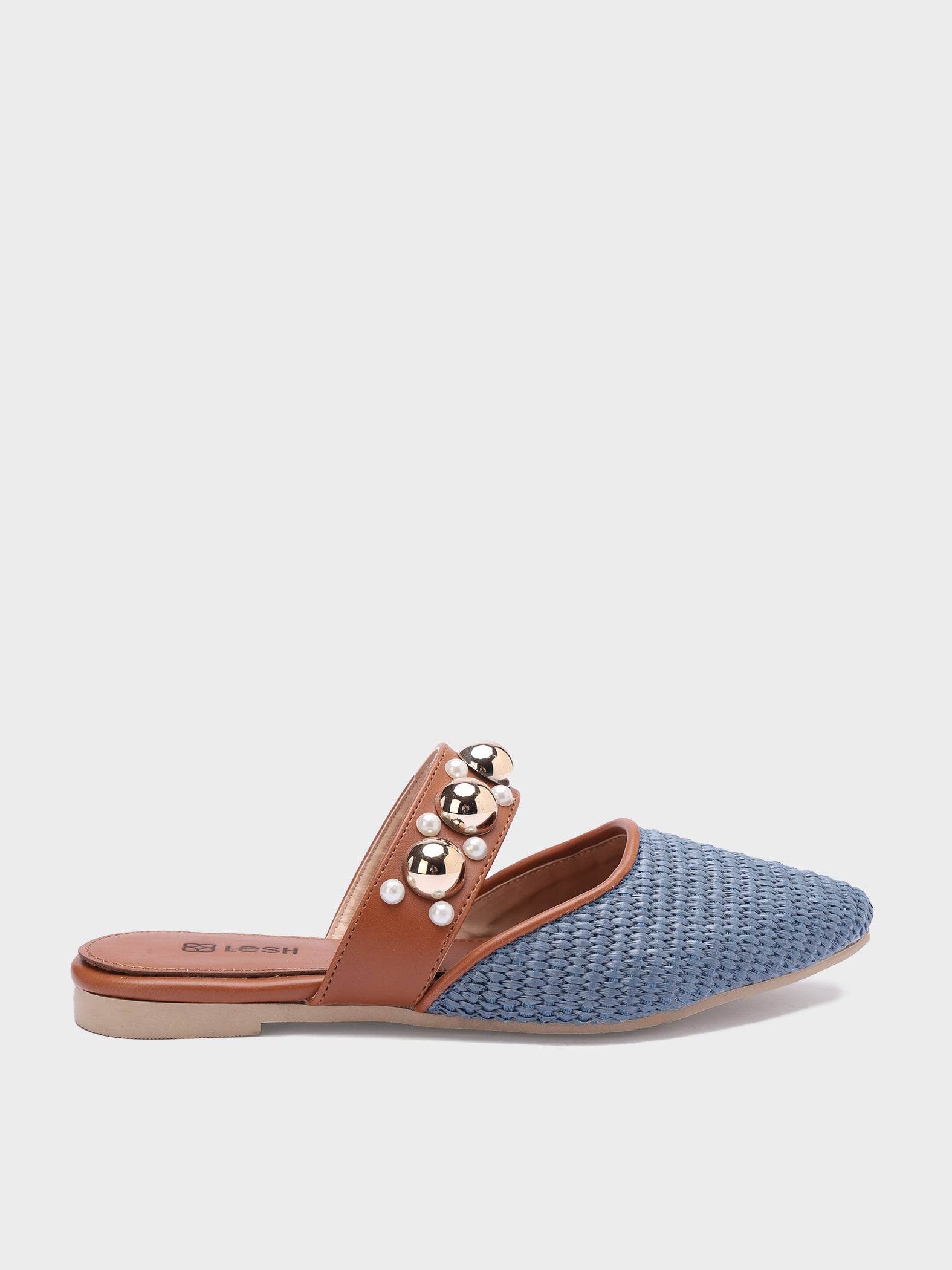 Studs & Pearls Pointed-Toe Mules - Lesh