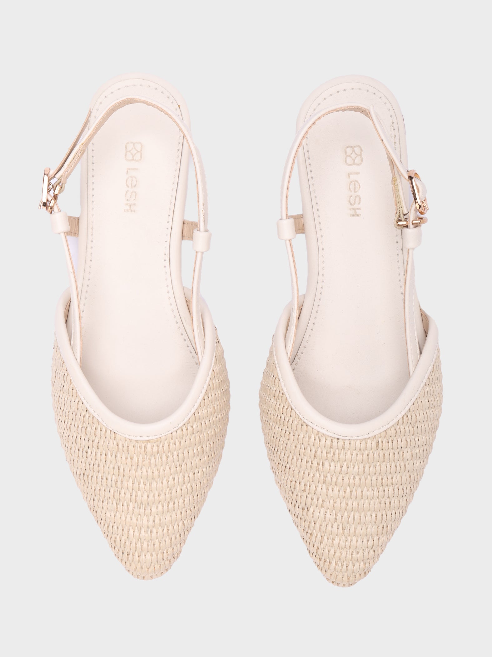 Woven Pointed-Toe Slingbacks
