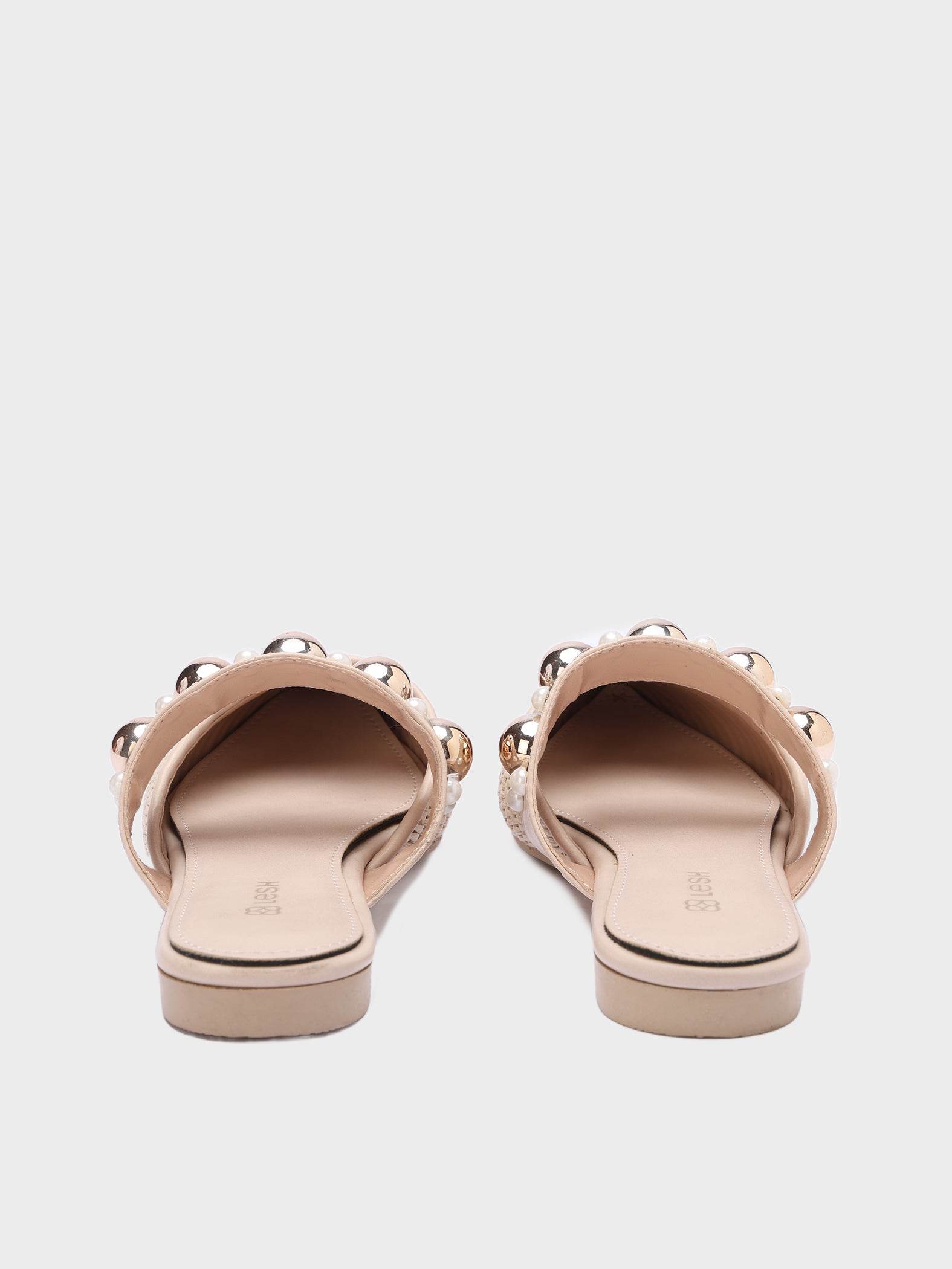 Studs & Pearls Pointed-Toe Mules - Lesh
