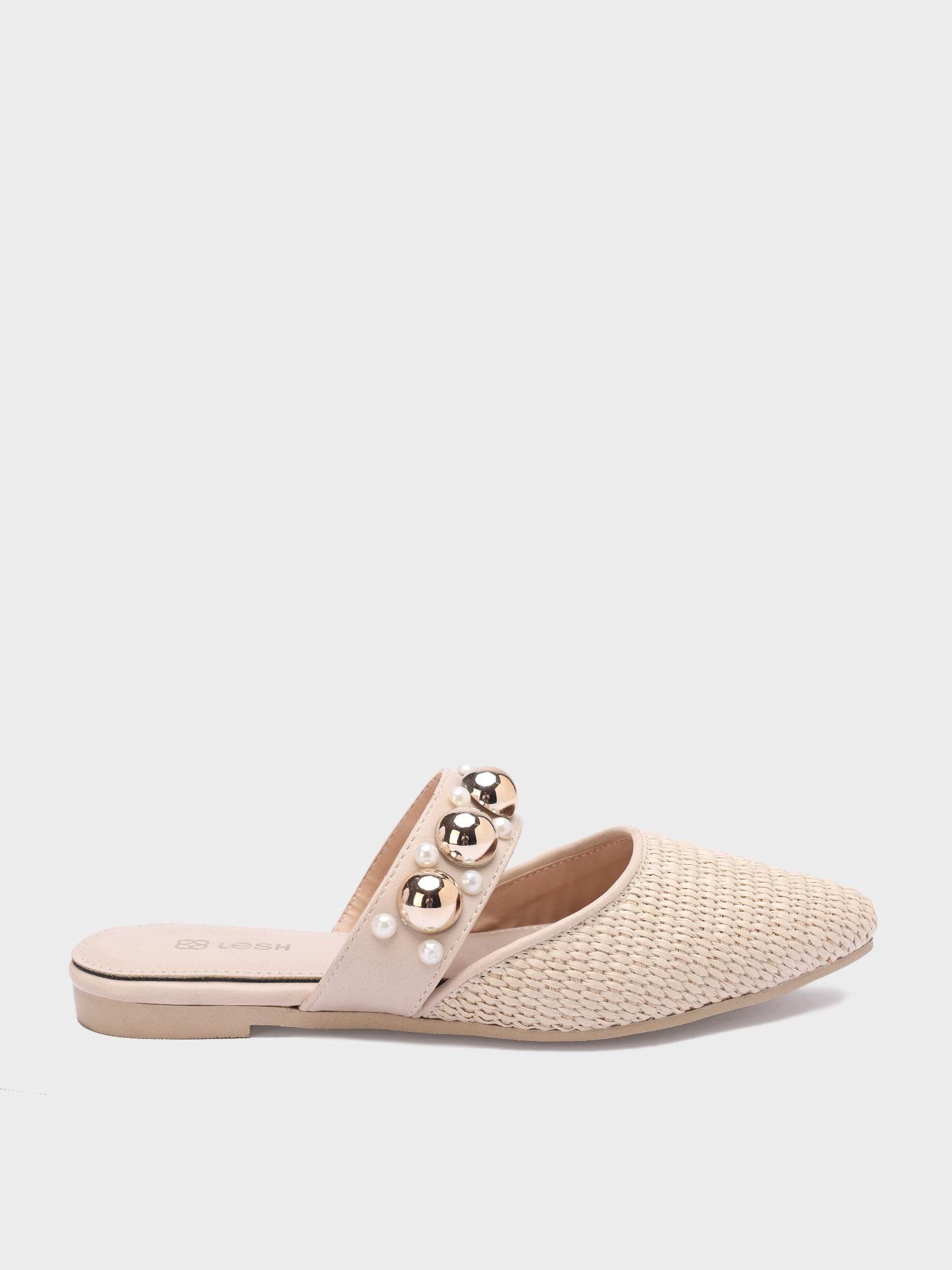 Studs & Pearls Pointed-Toe Mules - Lesh