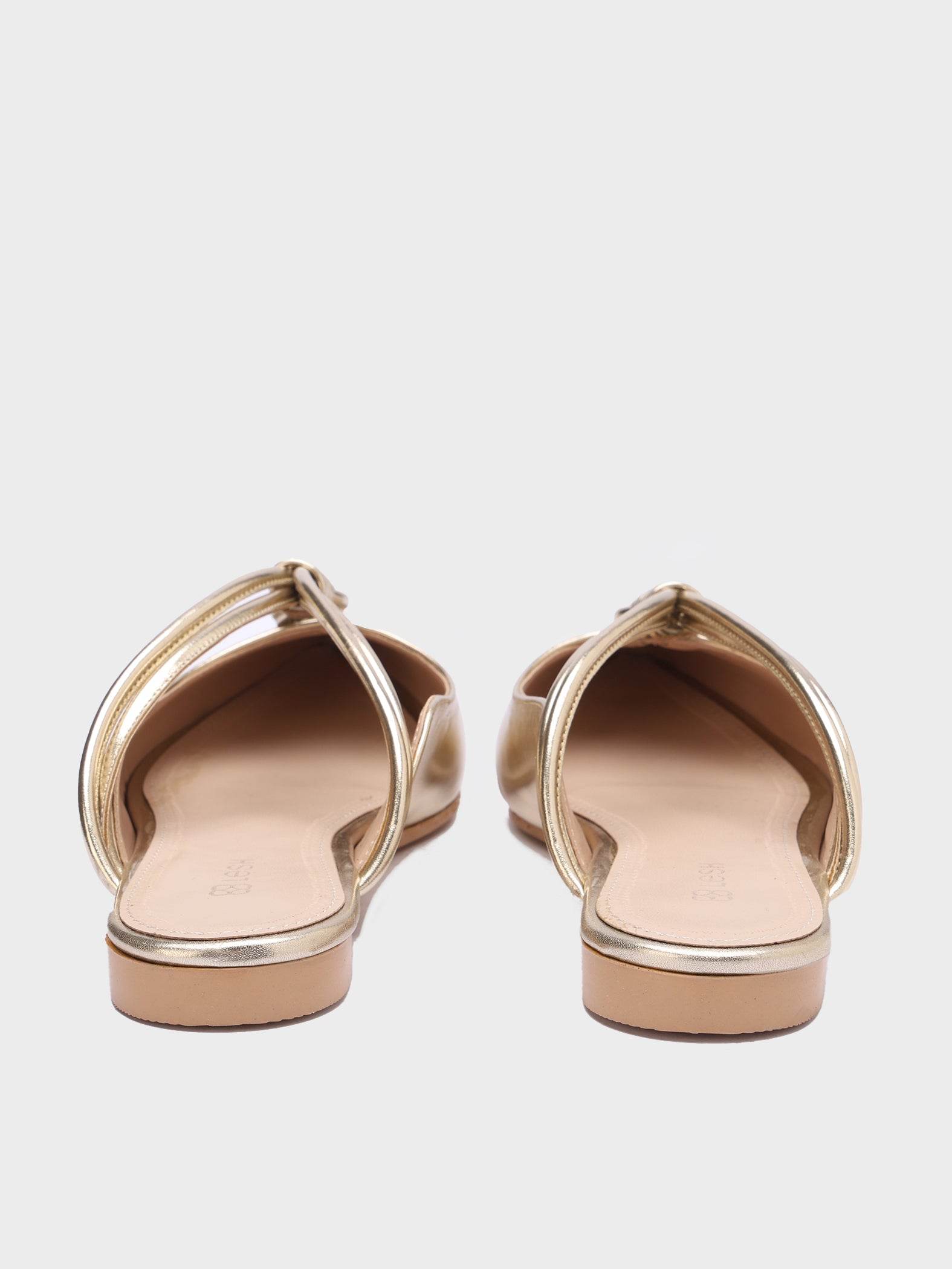 Looped-Strap Metallic Pointed-Toe Mules - Lesh