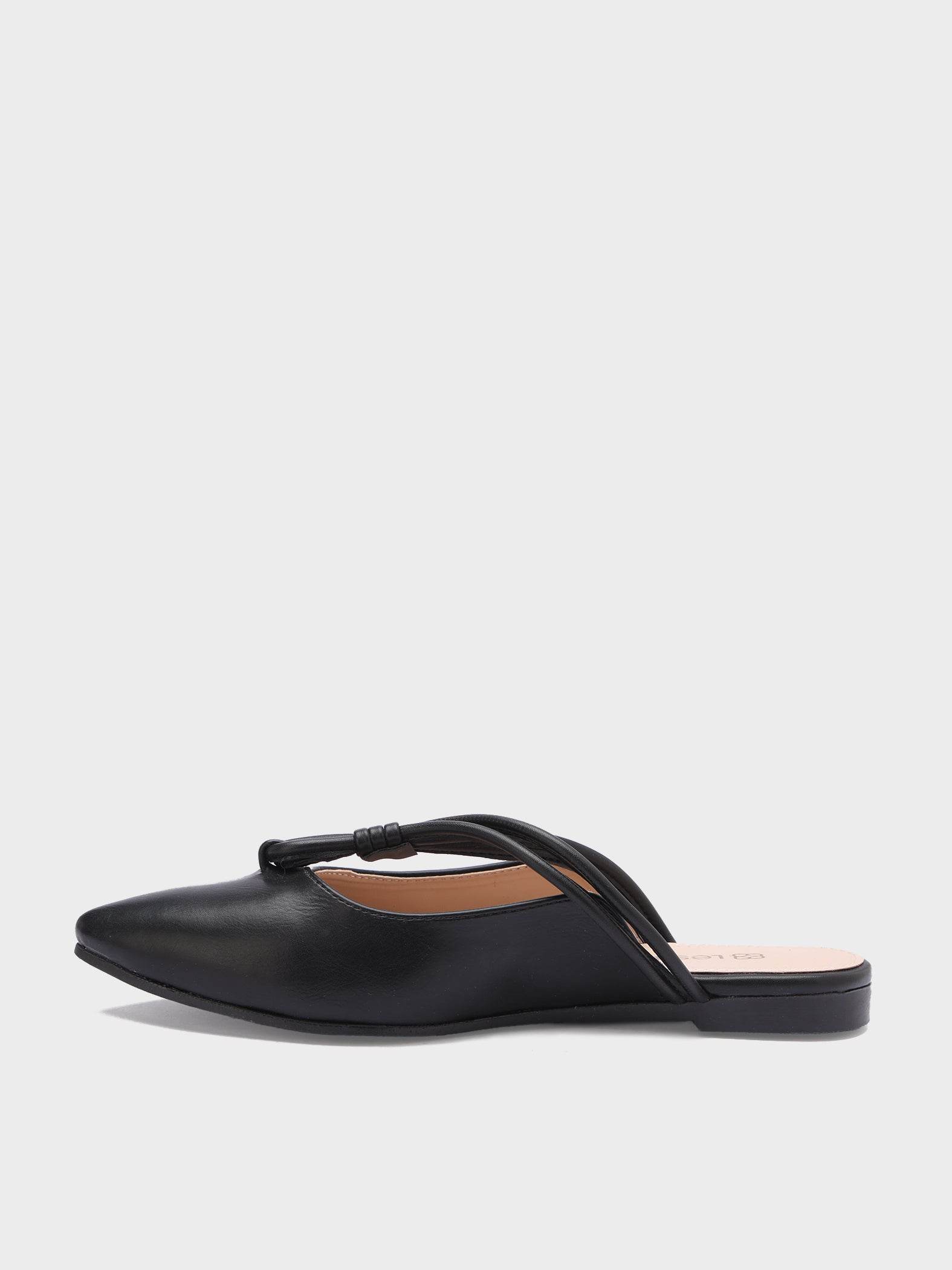 Looped-Strap Metallic Pointed-Toe Mules - Lesh