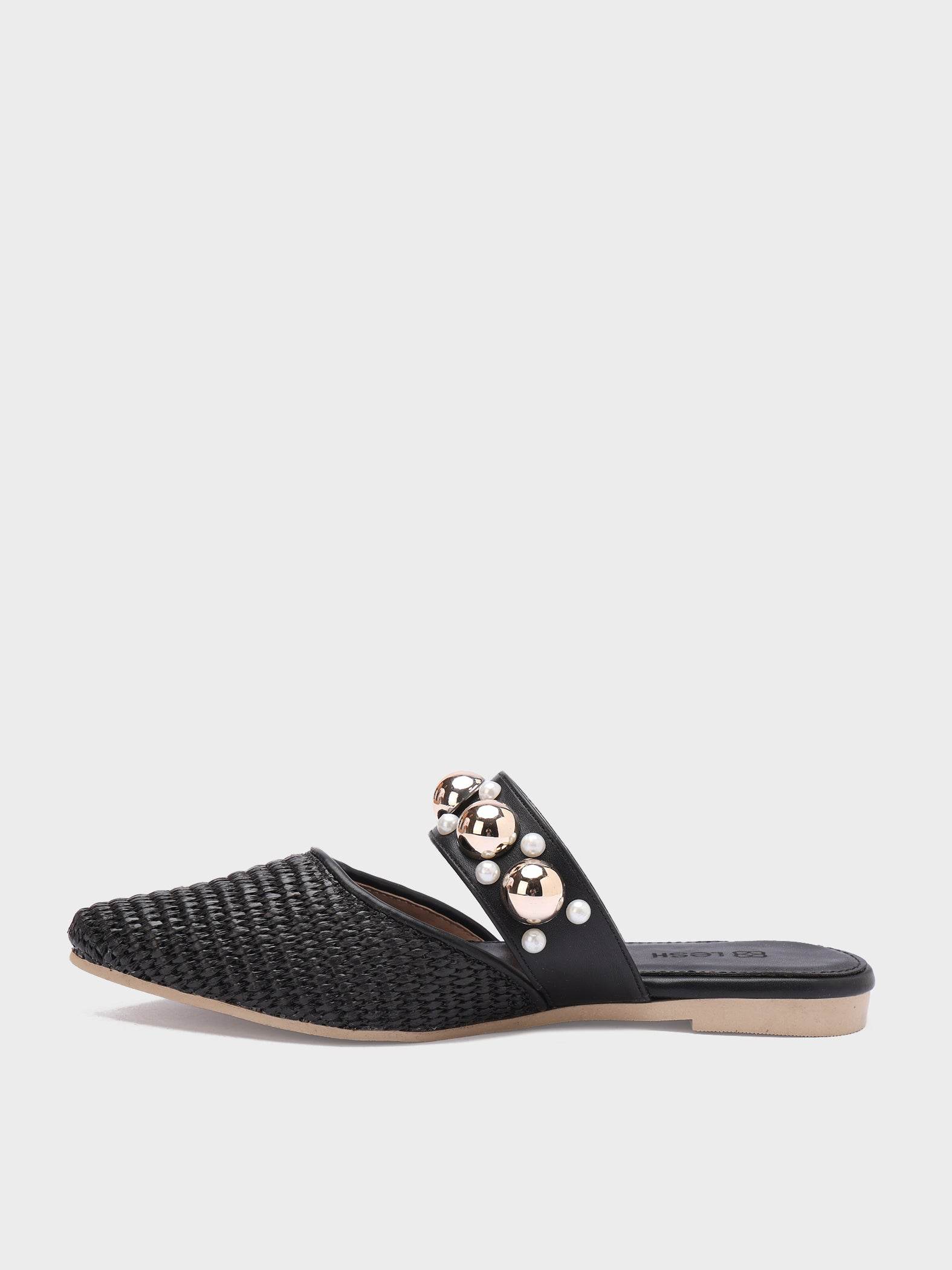 Studs & Pearls Pointed-Toe Mules - Lesh