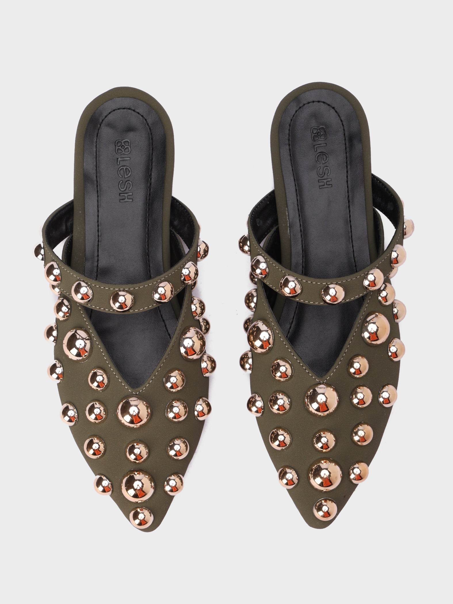 Royal Studs Pointed Mules - Lesh