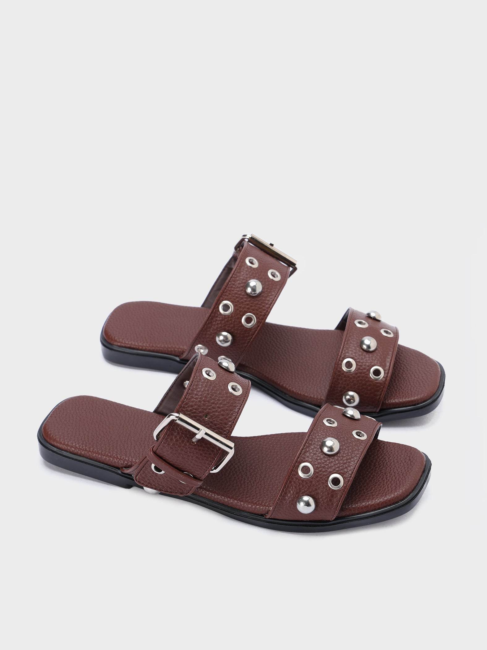Studded Buckle Slides - Lesh