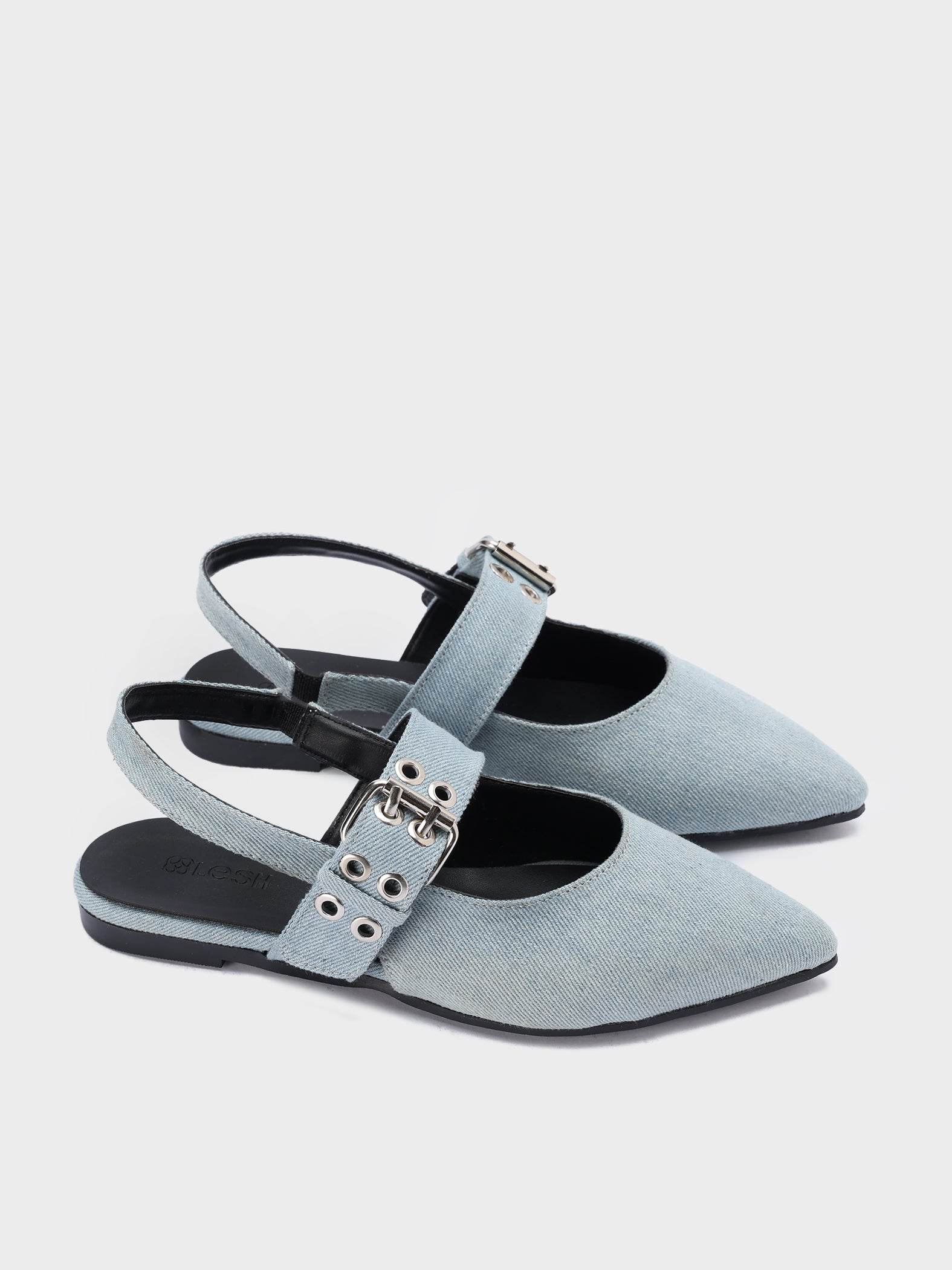 Belted Pointed-Toe Slingback - Lesh