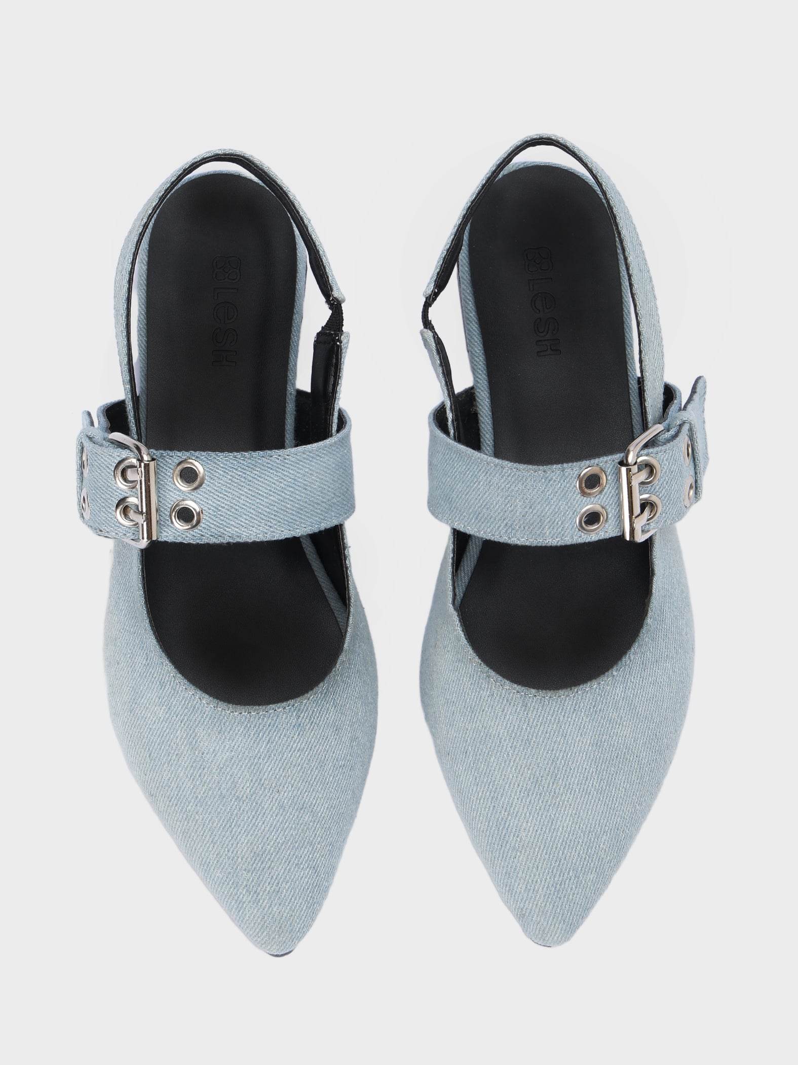 Belted Pointed-Toe Slingback - Lesh
