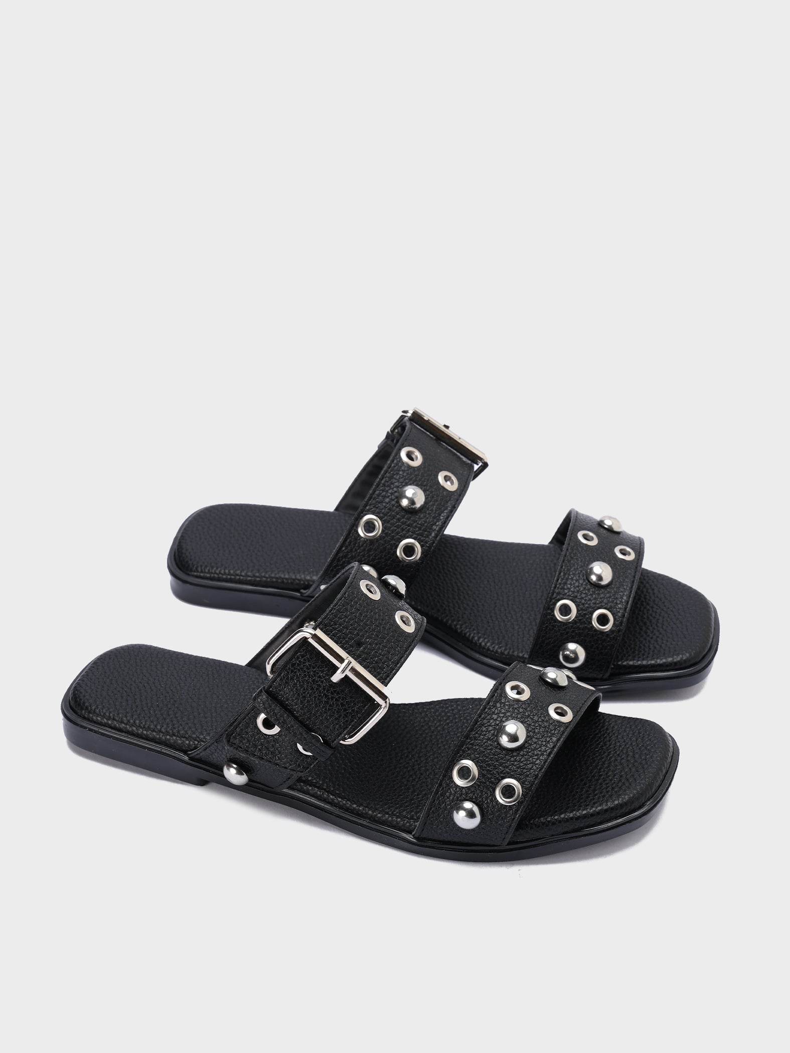 Studded Buckle Slides - Lesh