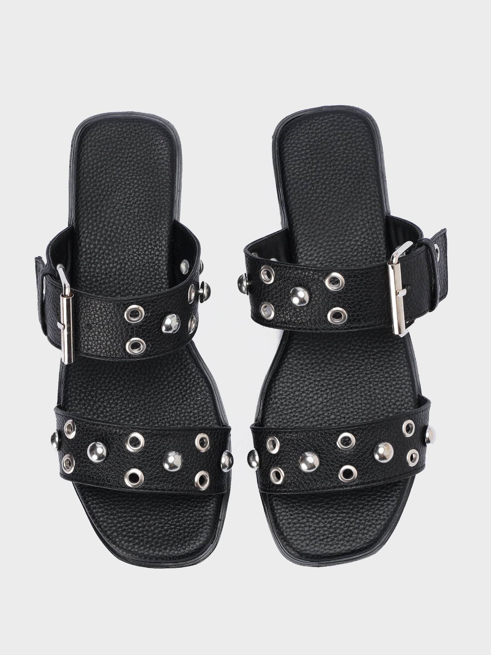 Studded Buckle Slides - Lesh