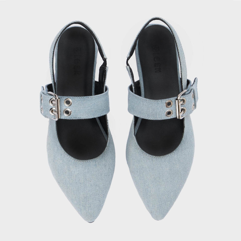 Belted Pointed-Toe Slingback