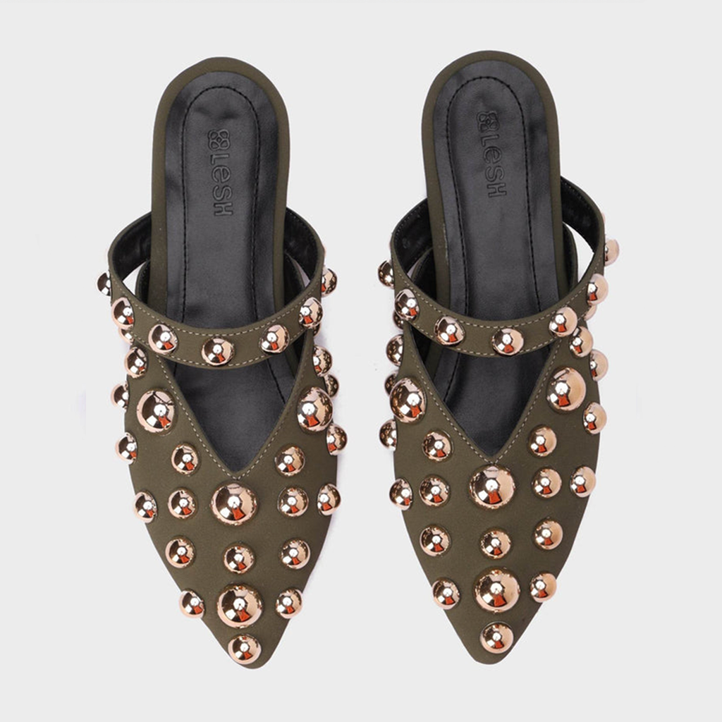 Royal Studs Pointed Mules