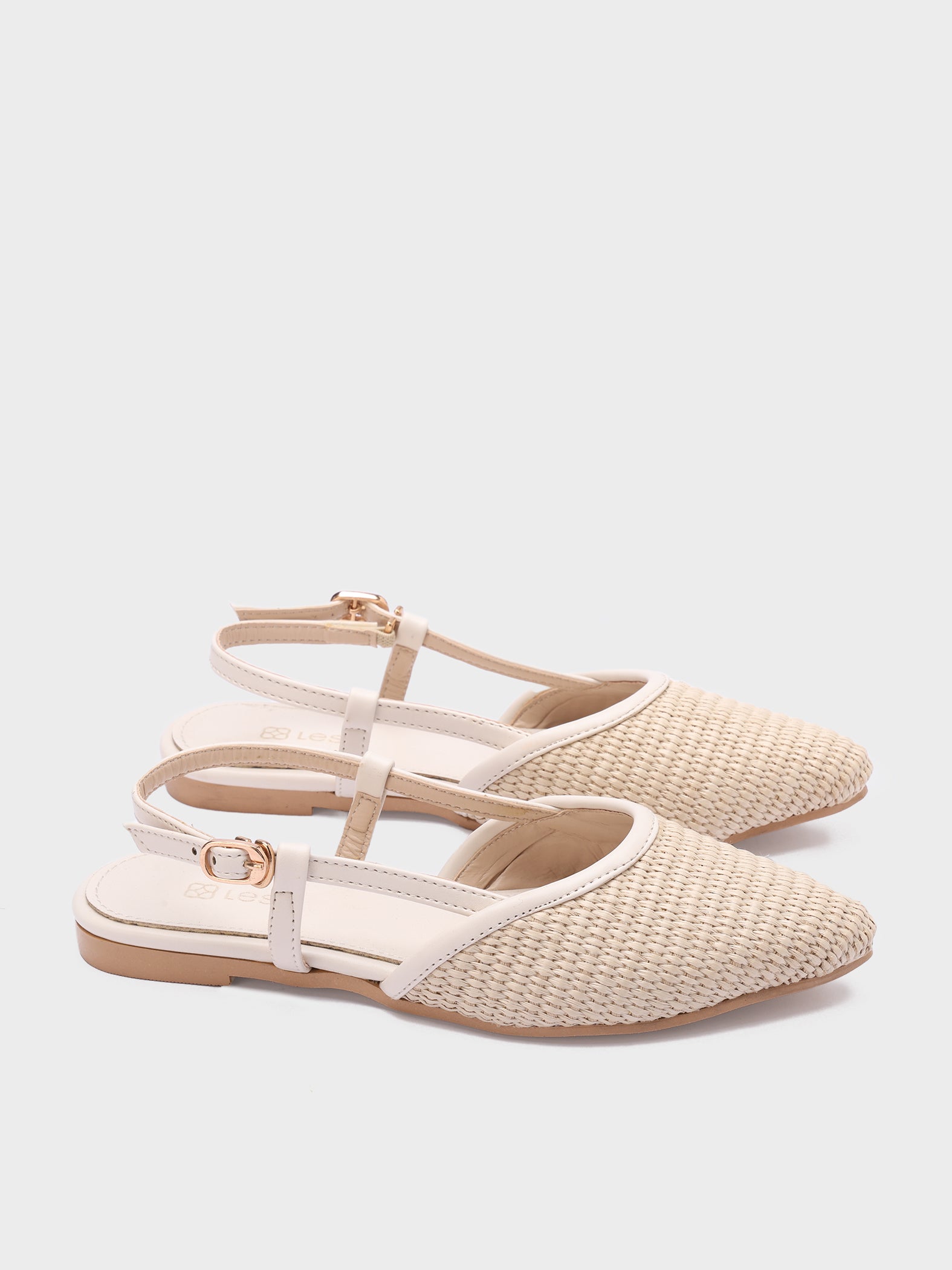Woven Pointed-Toe Slingbacks