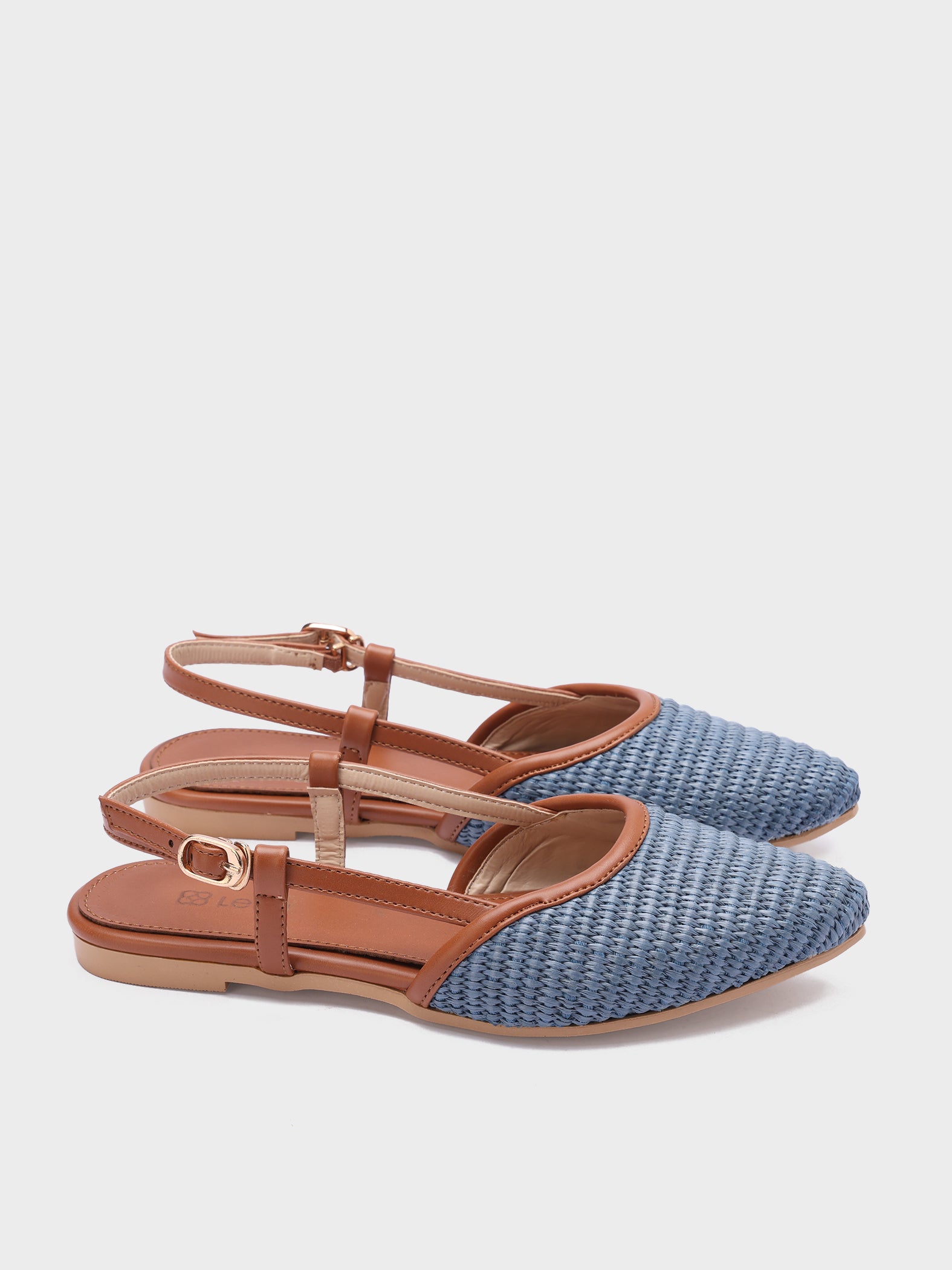 Woven Pointed-Toe Slingbacks