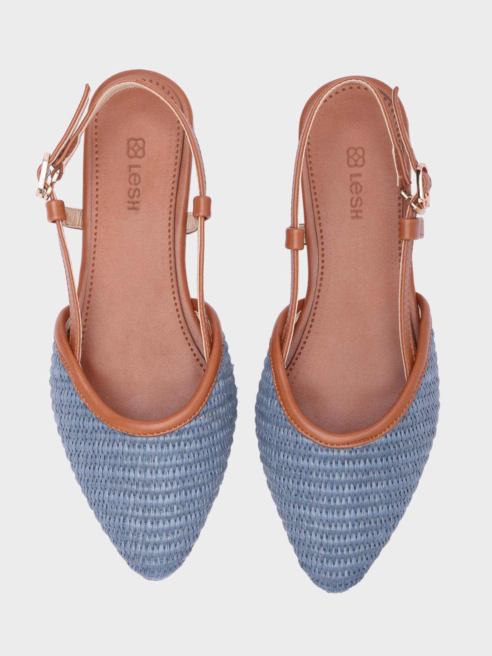 Woven Pointed-Toe Slingbacks