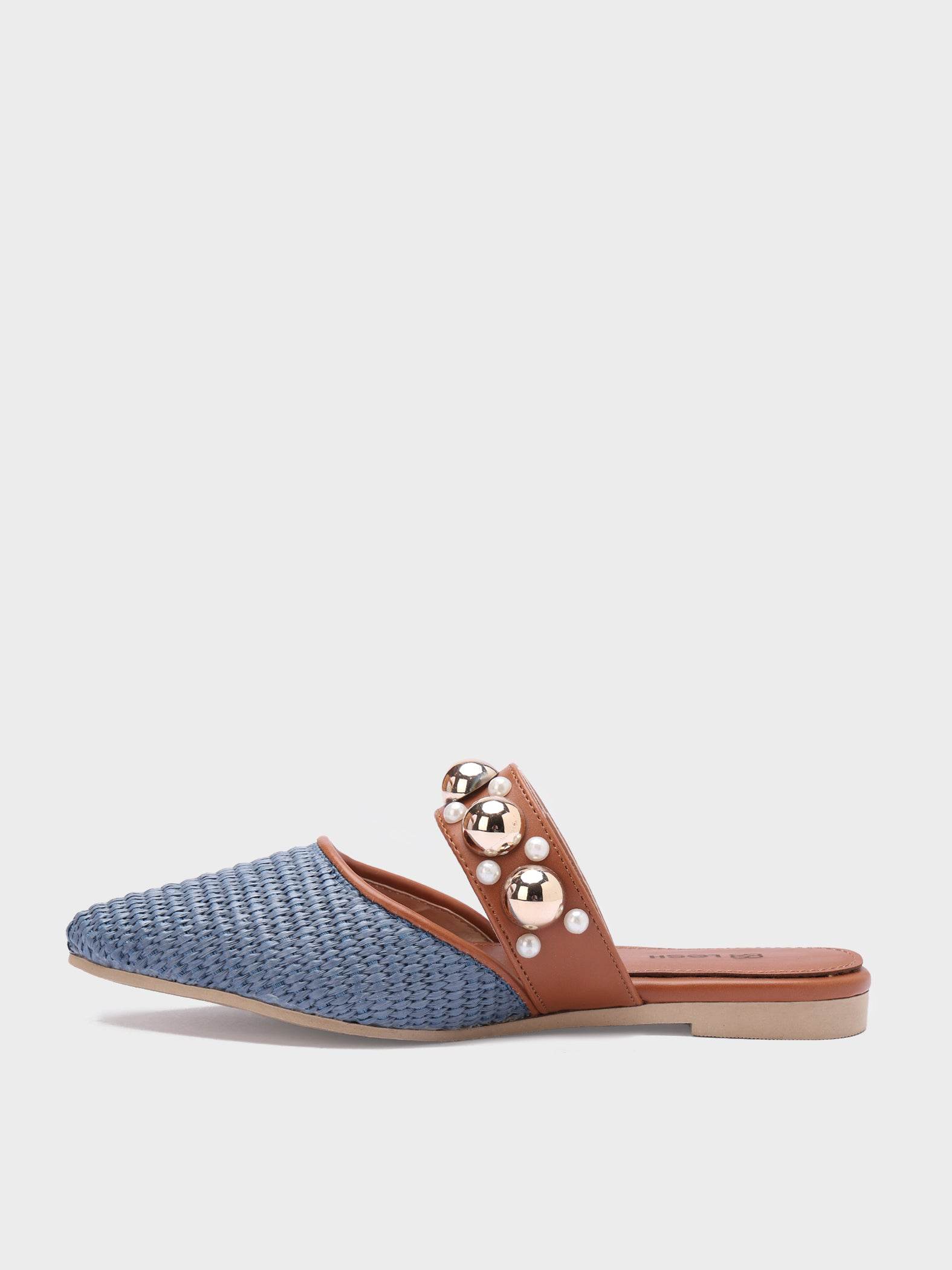 Studs & Pearls Pointed-Toe Mules - Lesh