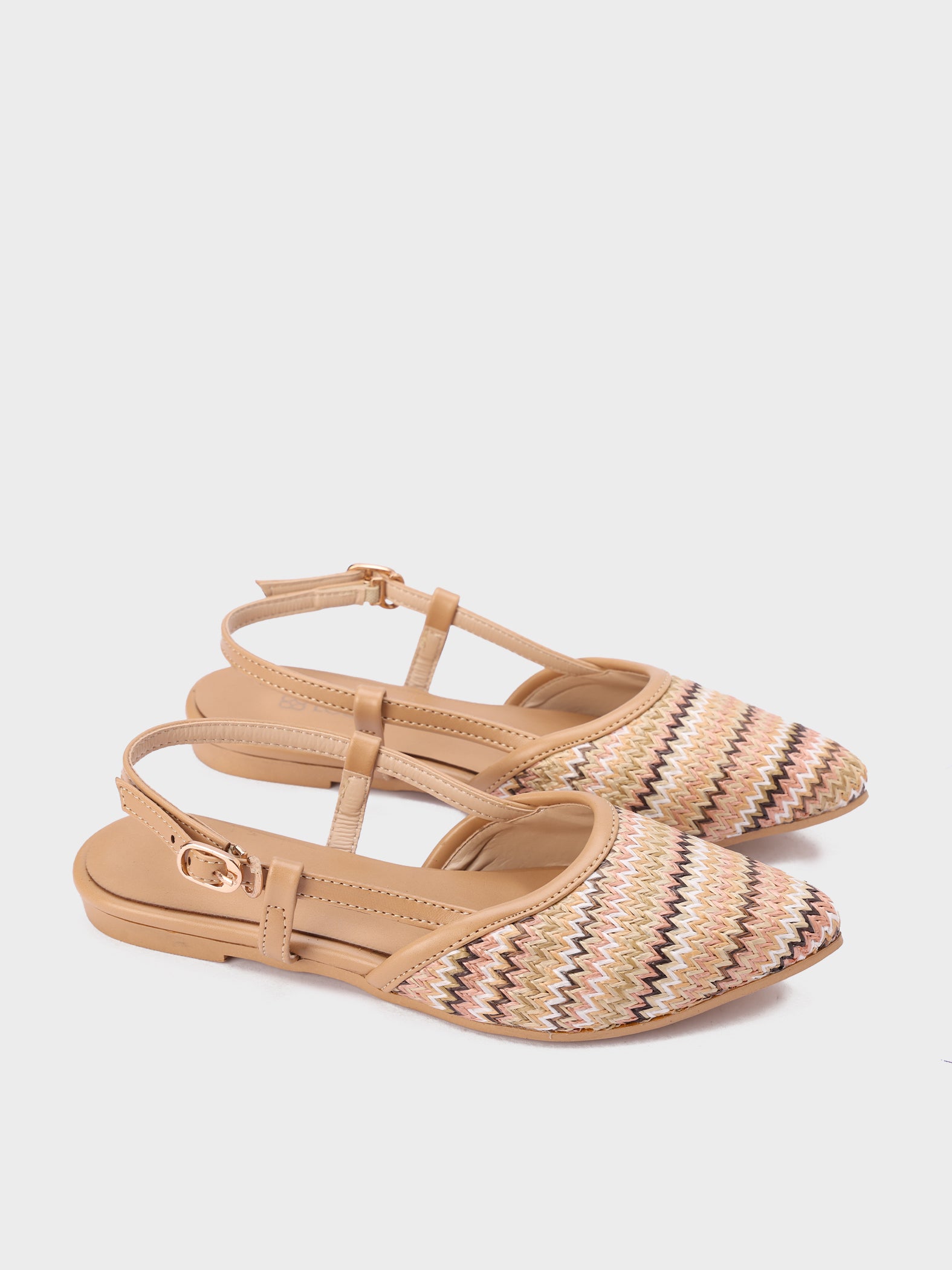 Woven Pointed-Toe Slingbacks