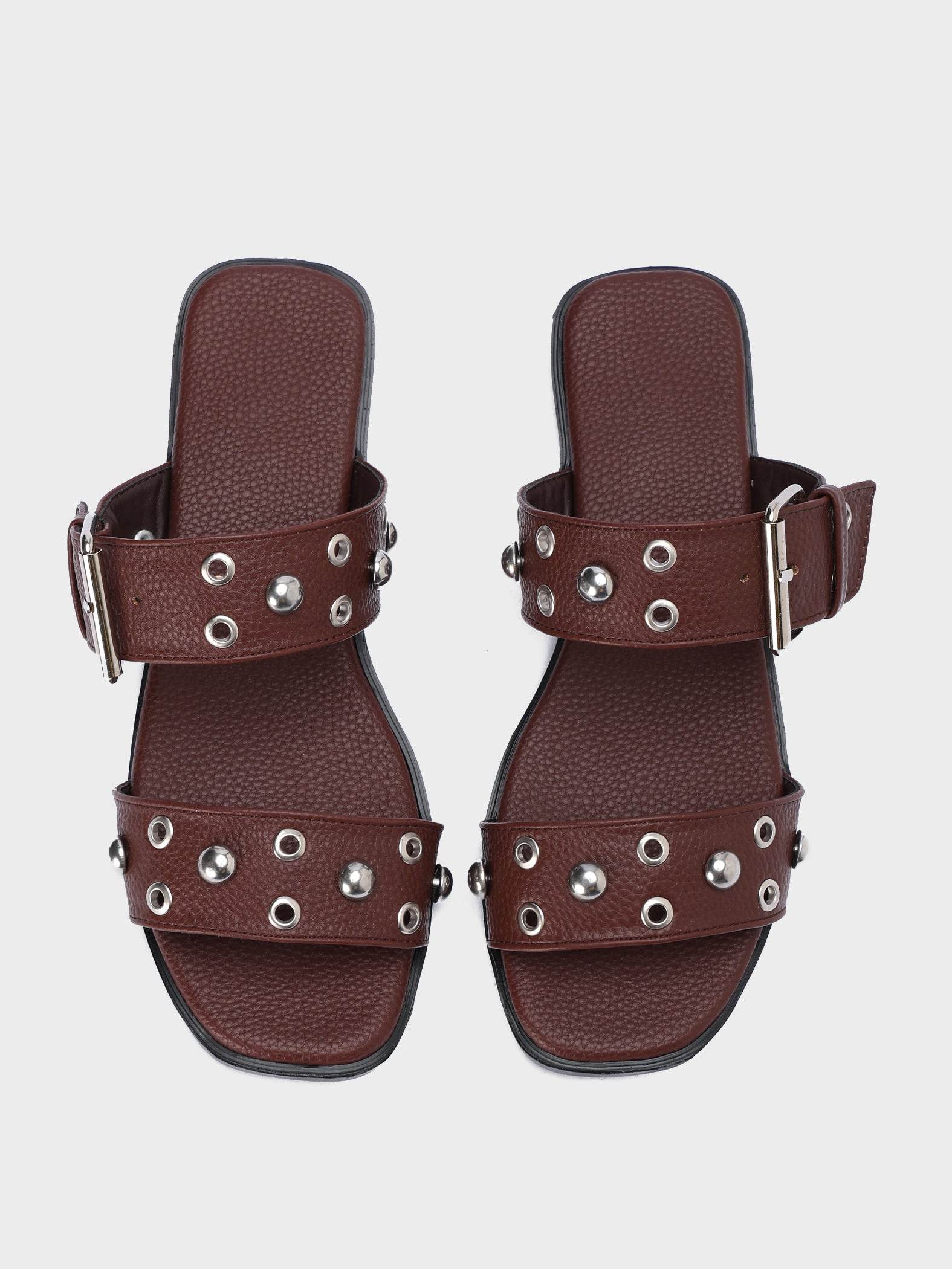 Studded Buckle Slides - Lesh