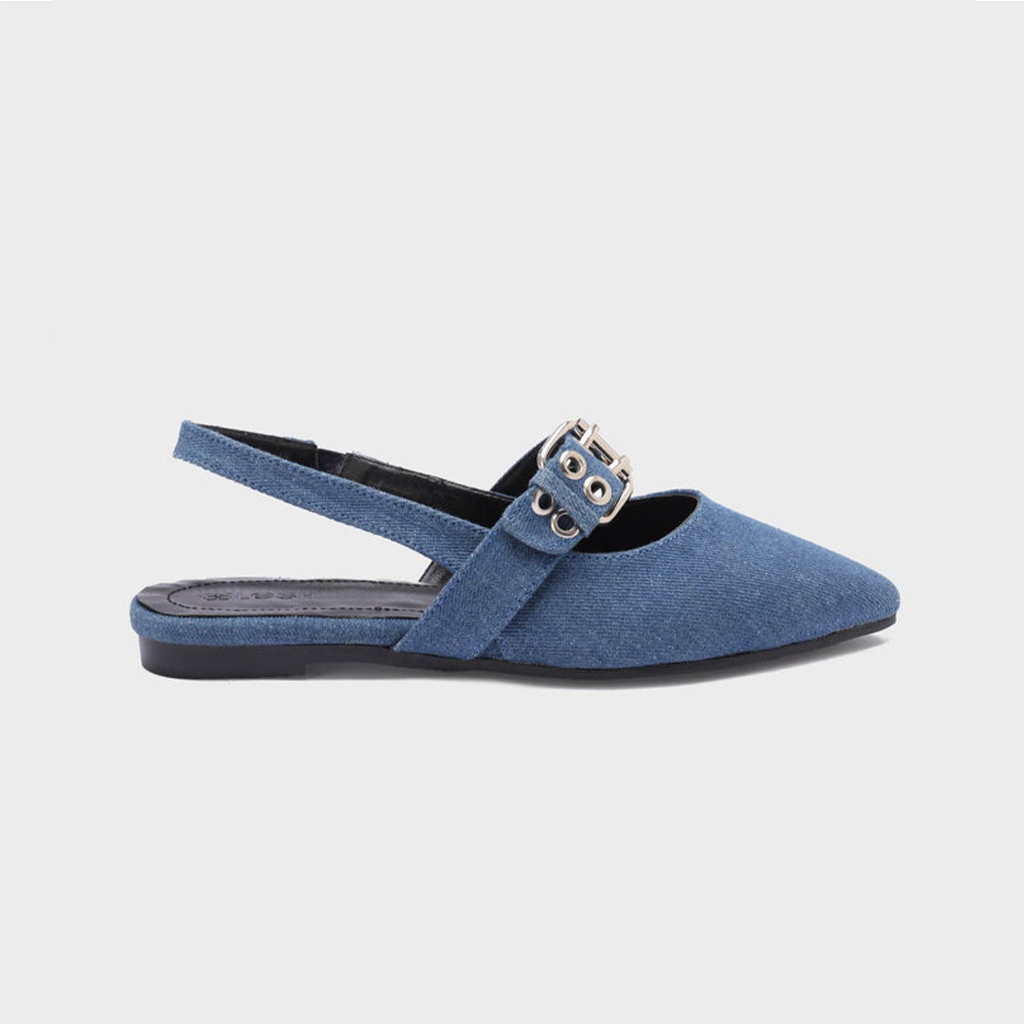 Belted Pointed-Toe Slingback