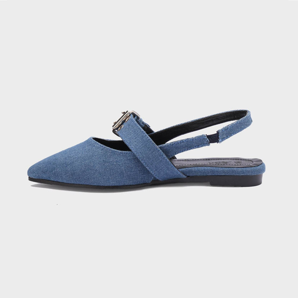 Belted Pointed-Toe Slingback