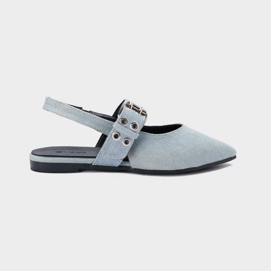 Belted Pointed-Toe Slingback