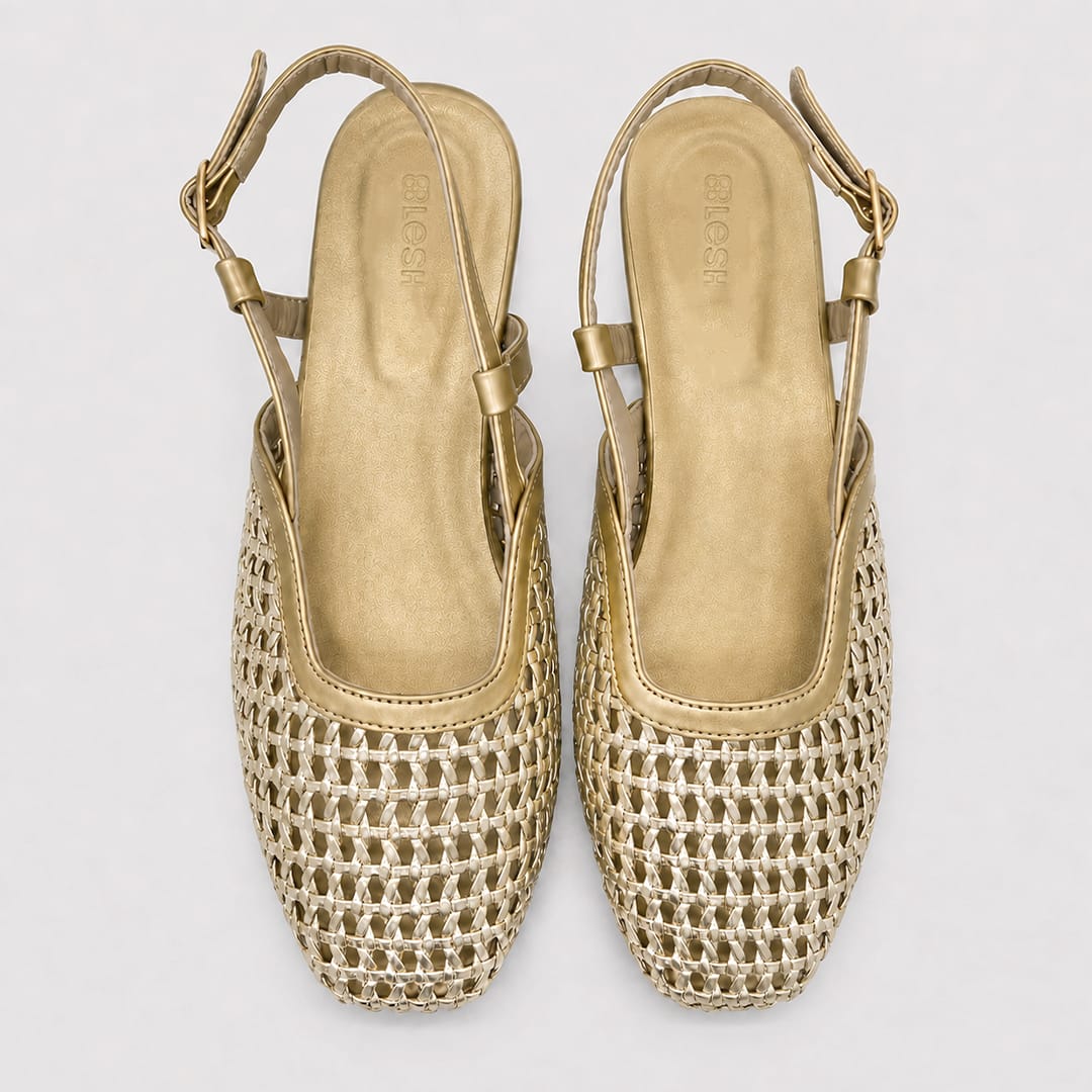 The Boardwalk Slingbacks - Champagne Gold