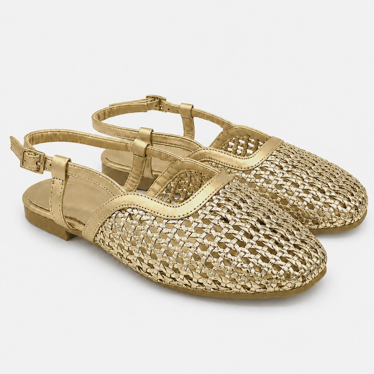 The Boardwalk Slingbacks - Champagne Gold